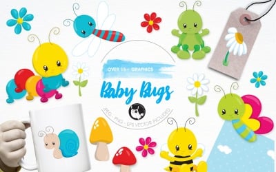 Baby bugs illustration pack - Vector Image