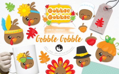 Gobble gobble illustration pack - Vector Image