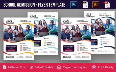Dépliant de promotion d&amp;#39;admission à l&amp;#39;école PSD, AI, volume de conception EPS-16
