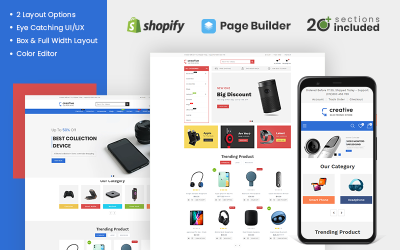 Магазин творческой электроники Shopify Тема