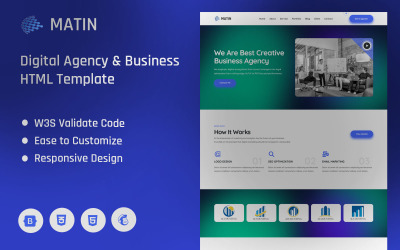 Matin - HTML-sjabloon voor digitale bureaus en bedrijven