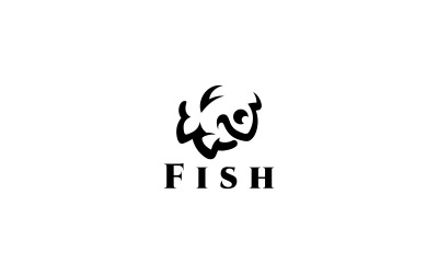 Modèle de logo de poisson heureux
