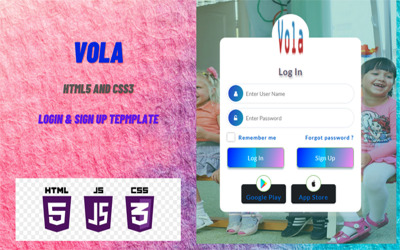 Modello Pagina web provvisoria Responsive #121061 "Vola - Login & Signup Form"