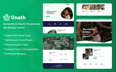 "Onath - Nonprofit and Charity Responsive" - адаптивний WordPress шаблон №121038