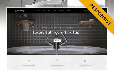 "Palmtap - Plumbing Hardware Store WooCommerce Theme" - адаптивний WooCommerce шаблон №121060