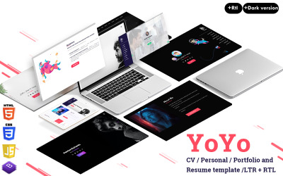Reszponzív Yoyo - Portfolio/CV/Resume Nyítóoldal sablon 121053