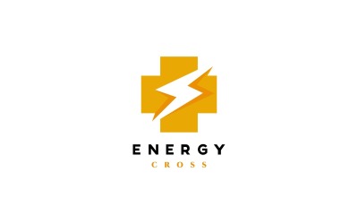 Modello di logo di croce di energia