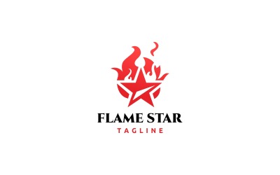 Plantilla de logotipo de estrella de llama