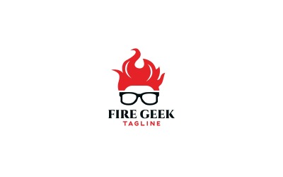 Plantilla de logotipo Fire Geek