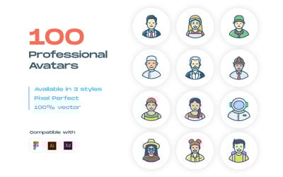 Set di icone di avatar professionali