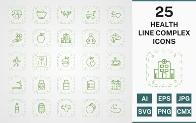 25 HEALTH LINE COMPLEX ICON PACK Set