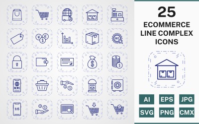 НАБОР ИЗ 25 КОМПЛЕКСНЫХ ЗНАЧОК ECOMMERCE LINE