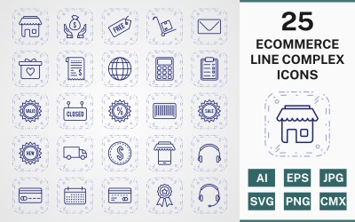 НАБОР ИЗ 25 КОМПЛЕКСНЫХ ЗНАЧОК ECOMMERCE LINE