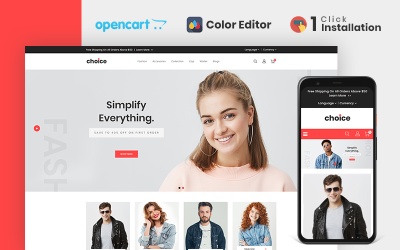 Reszponzív Choice Fashion Store OpenCart Template OpenCart sablon 121468