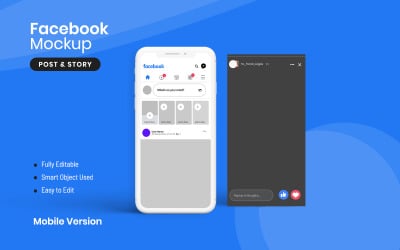 Makieta produktu na ekranie Facebook