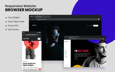 Responsiv webbläsare skärm produkt mockup