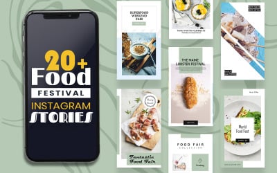 Szablon Instagram Stories Festiwalu Żywności dla mediów społecznościowych