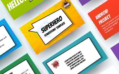 Gratis superhjälte PowerPoint-mall