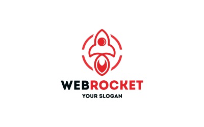 Modello di logo del razzo Web
