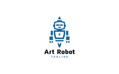 Plantilla de logotipo de robot de arte