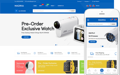 Bootstrap motyw WooCommerce Madina - Electronics Store WooCommerce Theme #122124