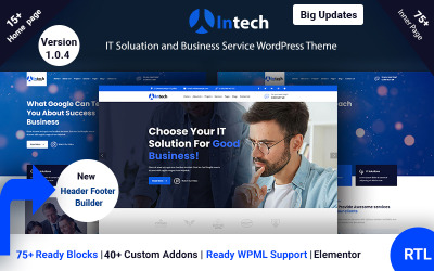 Intech - Thème WordPress pour solutions informatiques et services technologiques