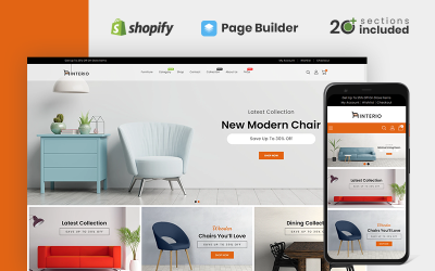 Shopify Theme namens "Interio Furniture Store" #122123