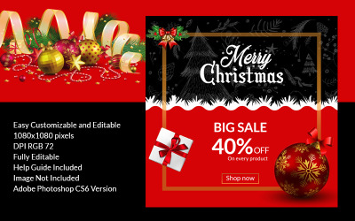 Weihnachtsverkauf Banner PSD Vorlage