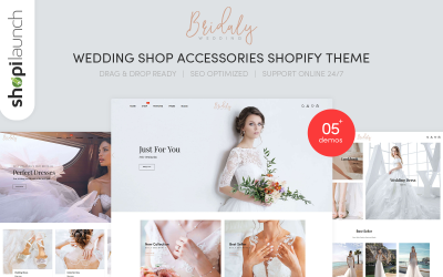 Bridaly - Аксесуари для весільних магазинів Адаптивна тема Shopify
