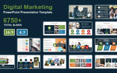 Plantilla de presentación de PowerPoint de marketing digital