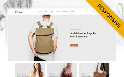 "TheStrop - Leather Fashion Store WooCommerce Theme" - адаптивний WooCommerce шаблон №122281