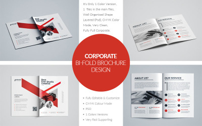 Bi-fold Brodhure Design - Szablon tożsamości korporacyjnej