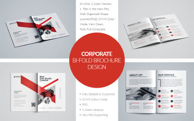 Design Brodhure Bi-fold - Modelo de Identidade Corporativa