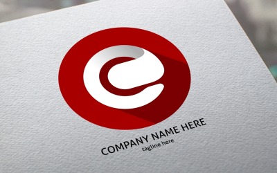 E stínové logo šablona