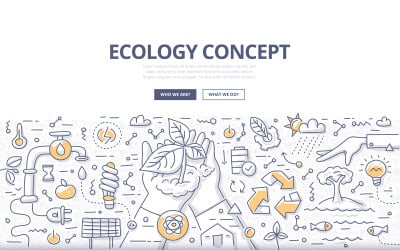 Ecology Doodle Concept - Vector Image
