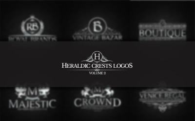 Шаблон логотипа Heraldic Crest Vol.2