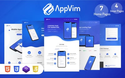 AppVim - modelo de página de destino do aplicativo