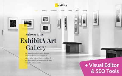 ExhibitA - Art Gallery Moto CMS 3-sjabloon