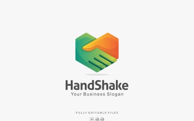 Abstrakte Handshake-Farbverlauf-Logo-Vorlage