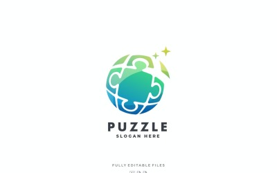 Bunte Logo-Schablone des abstrakten Puzzles