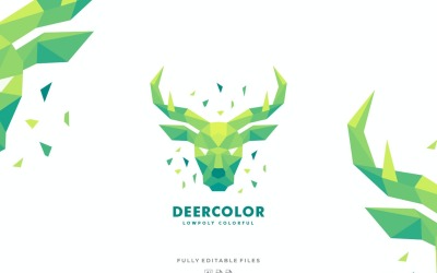 Deer Head Poly bunte Logo-Vorlage