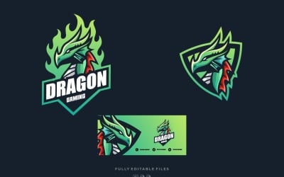 Dragon Sports und E-Sports Logo Vorlage