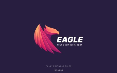 Plantilla de logotipo colorido degradado de águila