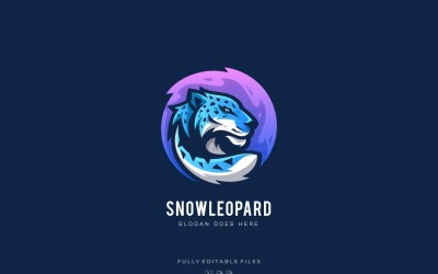 Sjabloon met logo voor Snow Leopard mascotte