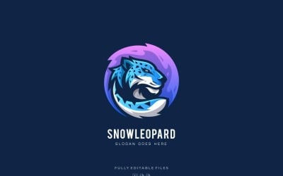 Szablon Logo maskotka Snow Leopard