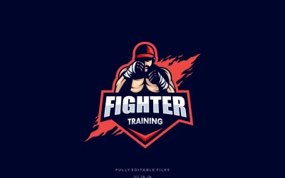 Boxer Sport und E-Sport Style Logo Vorlage