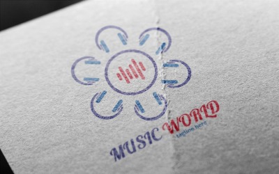 音乐世界徽标模板