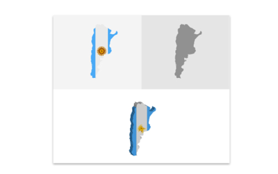 3D and Flat Argentina Map - Vector Image