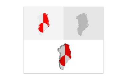 3D and Flat Greenland map - Vector Image