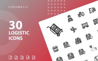 Ensemble d&amp;#39;icônes chromatiques logistiques